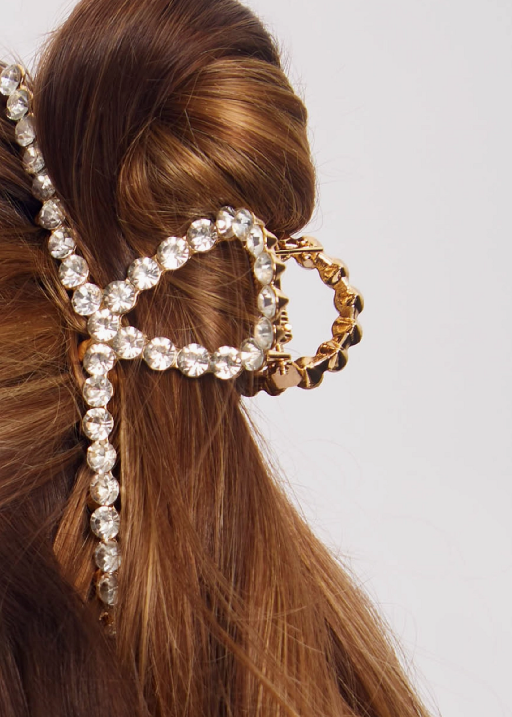 Metal Rhinestone Loop Claw Clip