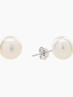 Sterling Silver 10-11mm White Freshwater Pearl Studs