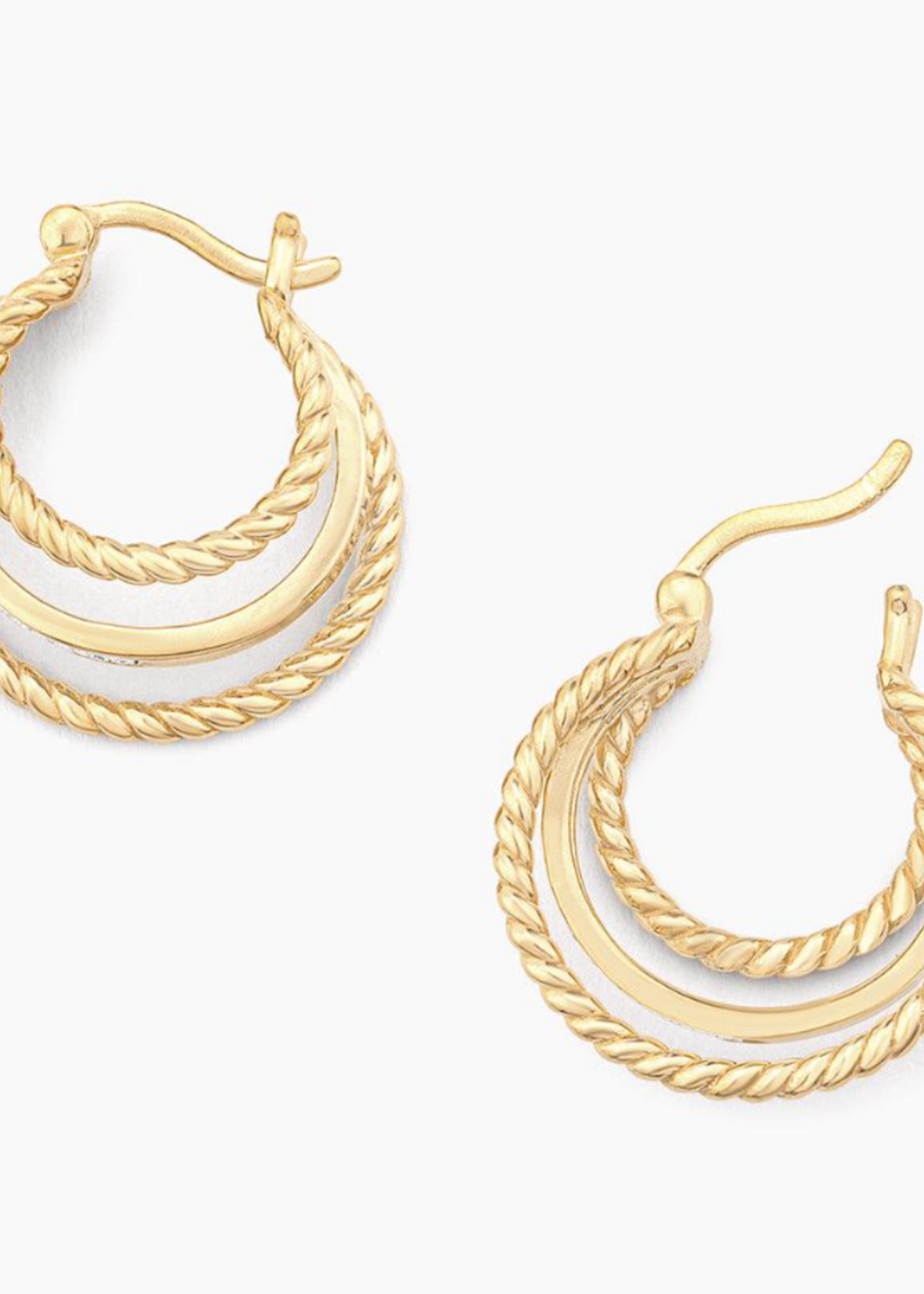 Unite Triple Hoop Earrings 14kt Gold Plated