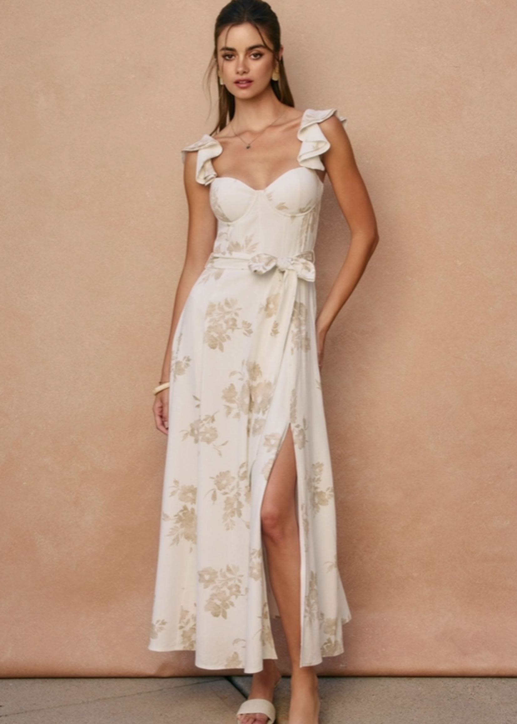 A Moment in Time Corset Flutter Dress