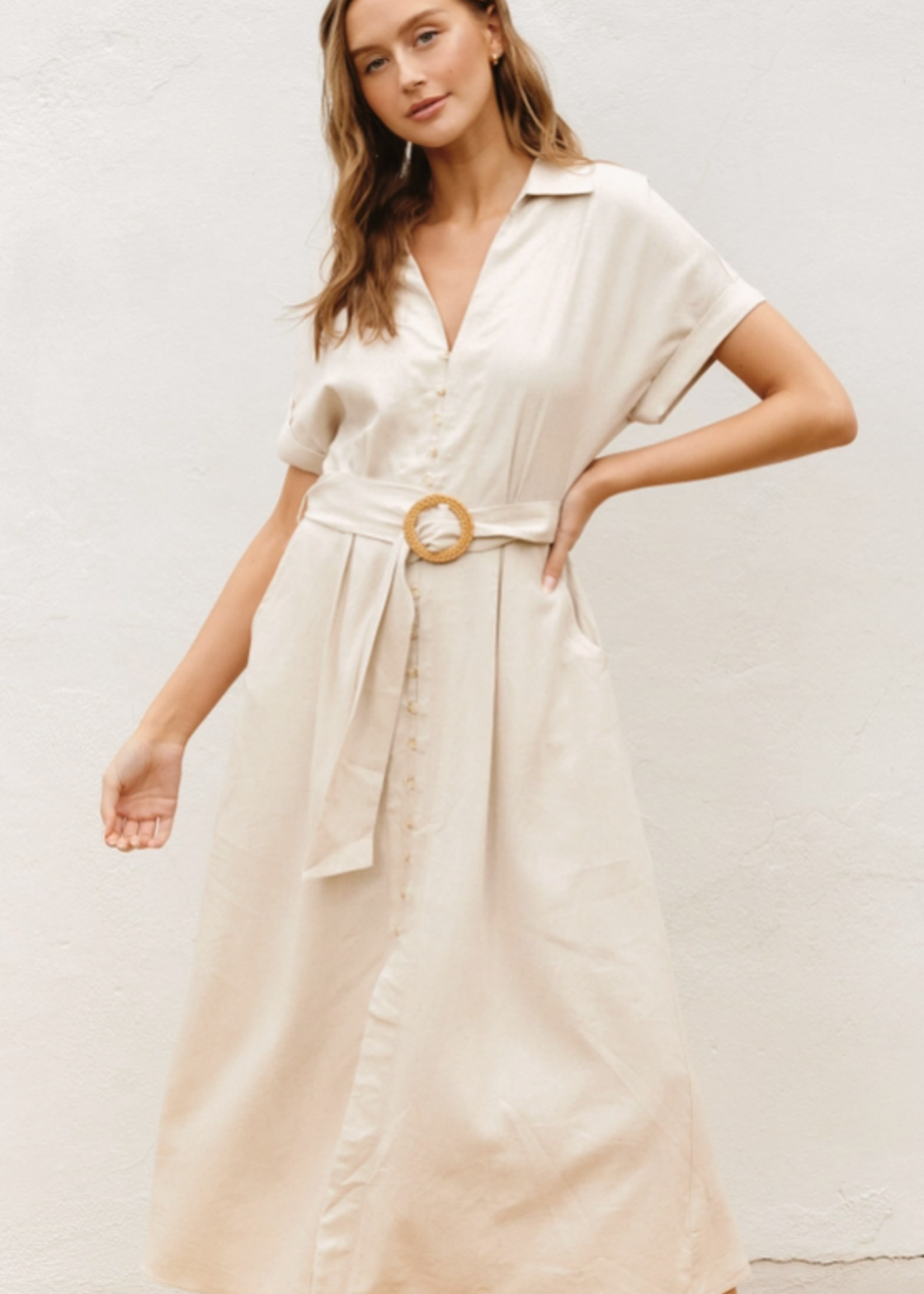 Heaven Sent Wicker Buckle Maxi Dress
