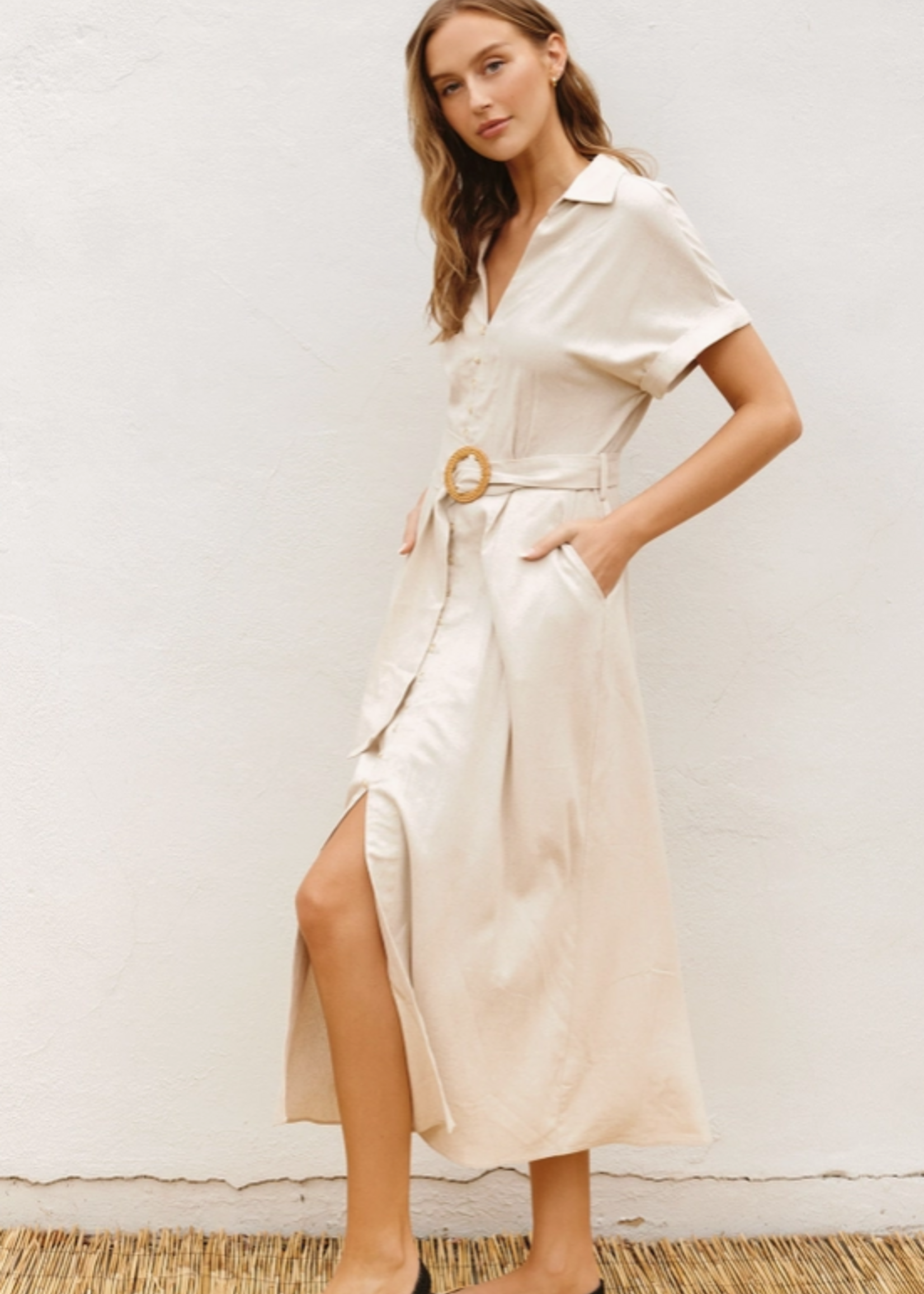 Heaven Sent Wicker Buckle Maxi Dress