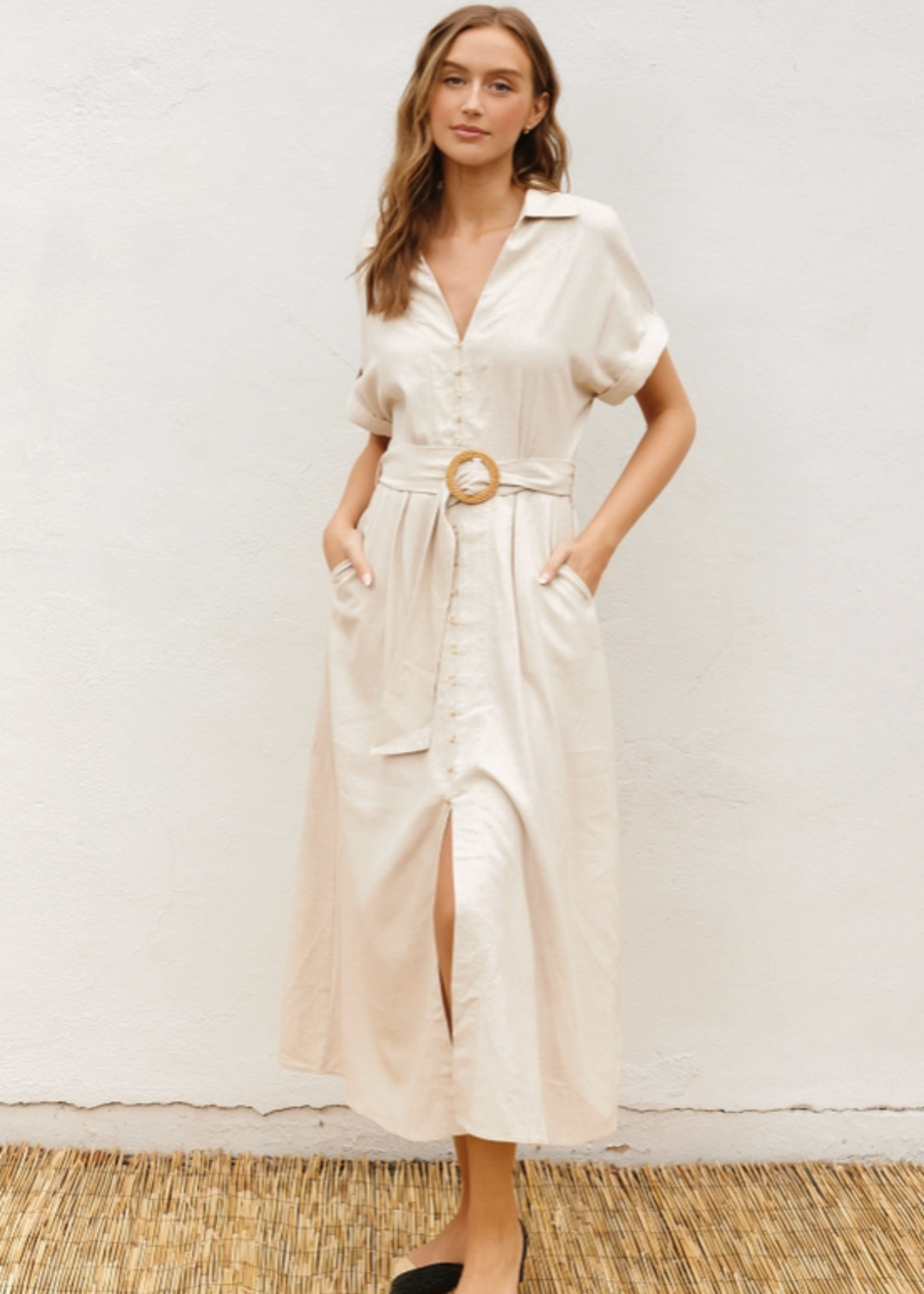 Heaven Sent Wicker Buckle Maxi Dress