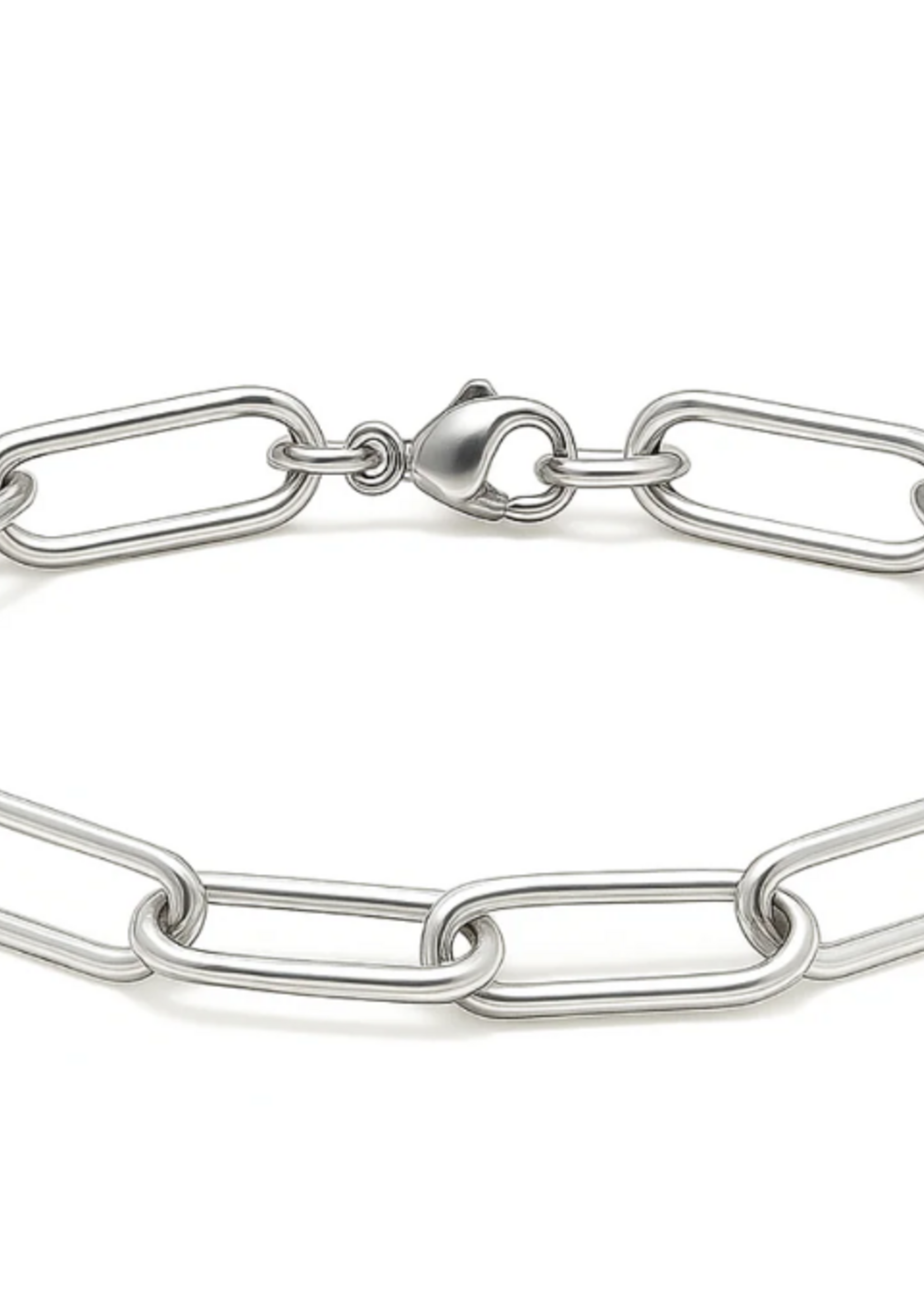 Carla Paperclip Chain Bracelet Silver