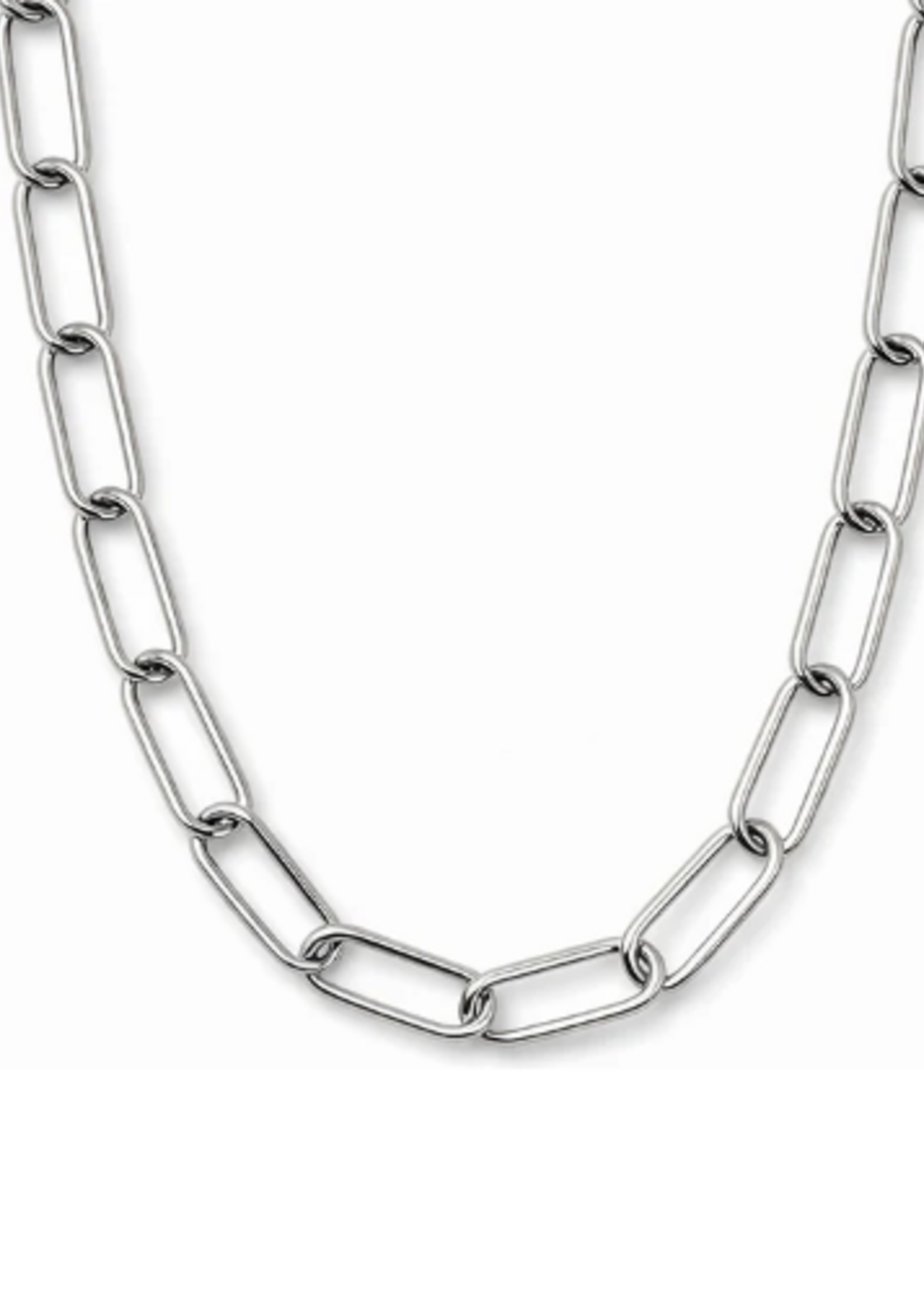 Carla Paperclip Chain Necklace Silver
