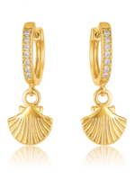 Citara Huggie Hoop Shell Earring