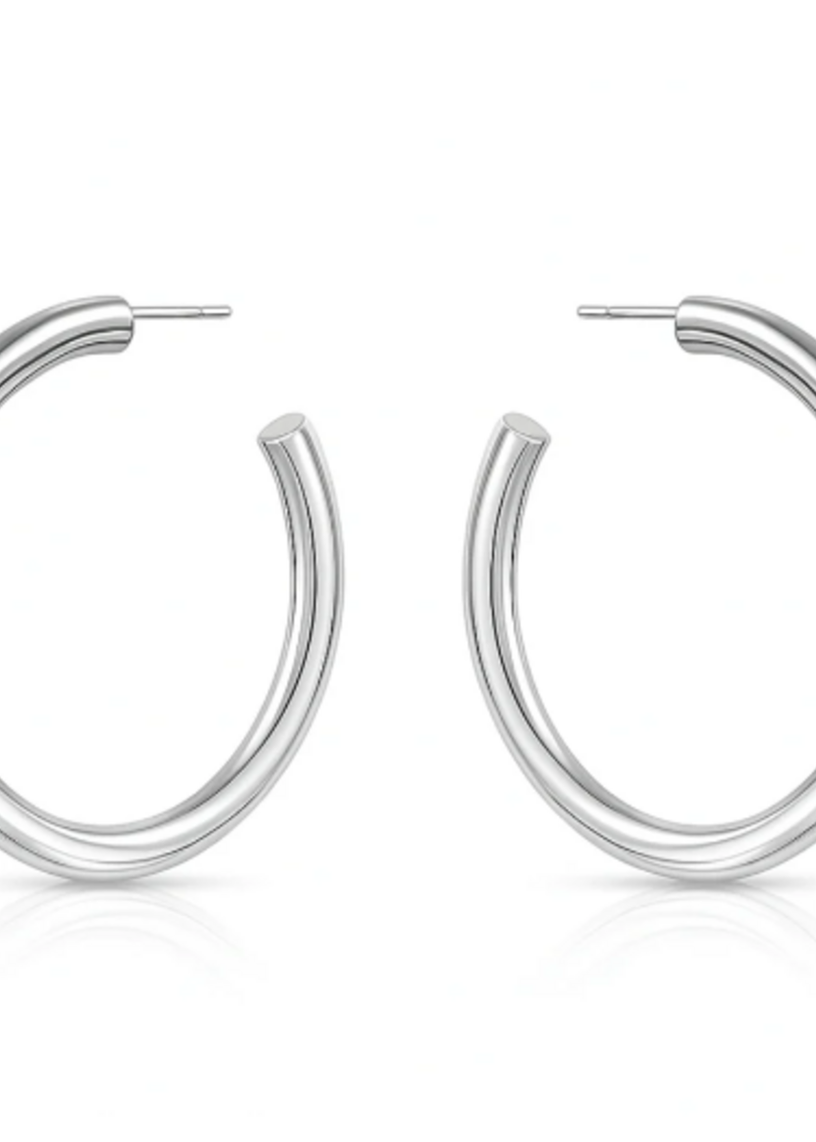 Flora Large Hoop Earring Silver