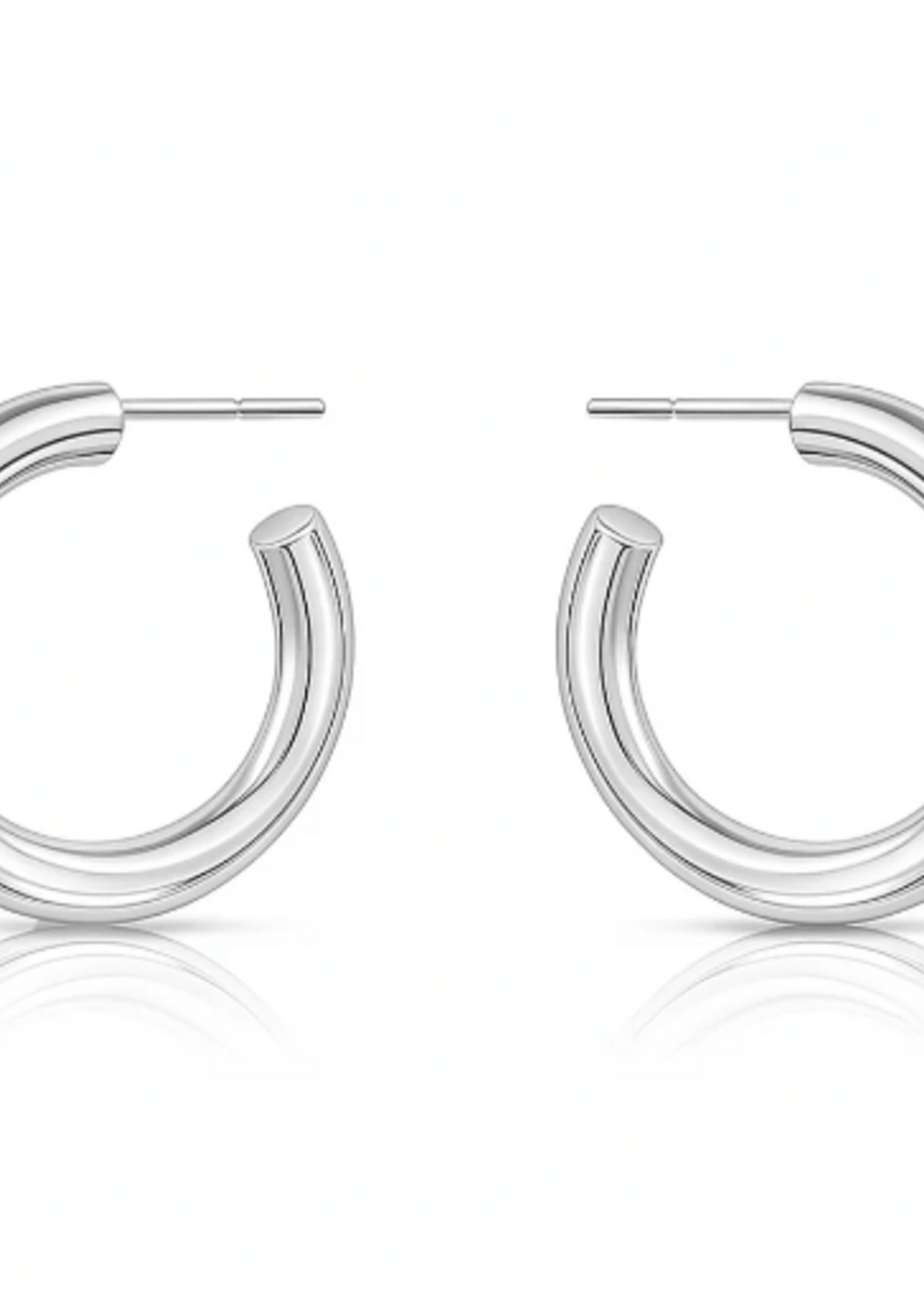 Flora Medium Hoop Earring Silver