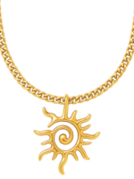 Danica Oversized Sun Pendant Necklace