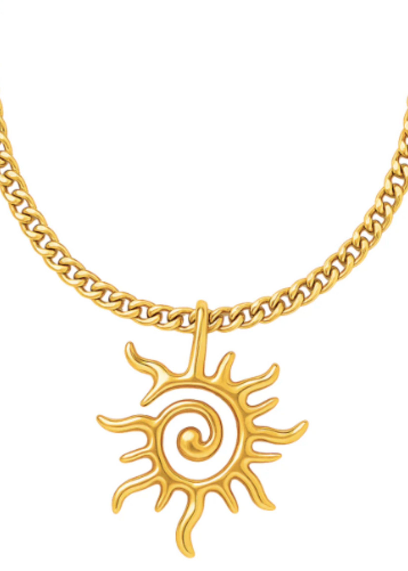 Danica Oversized Sun Pendant Necklace