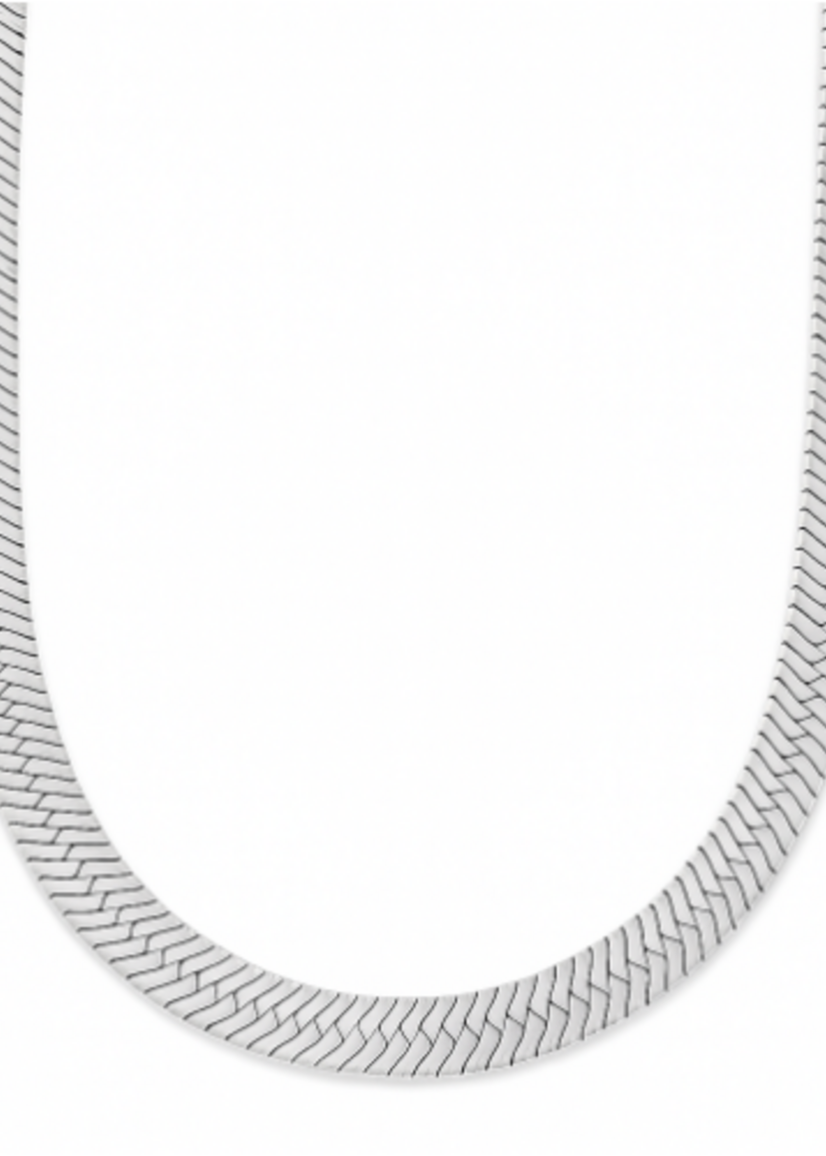 Paola Herringbone Chain Necklace Silver