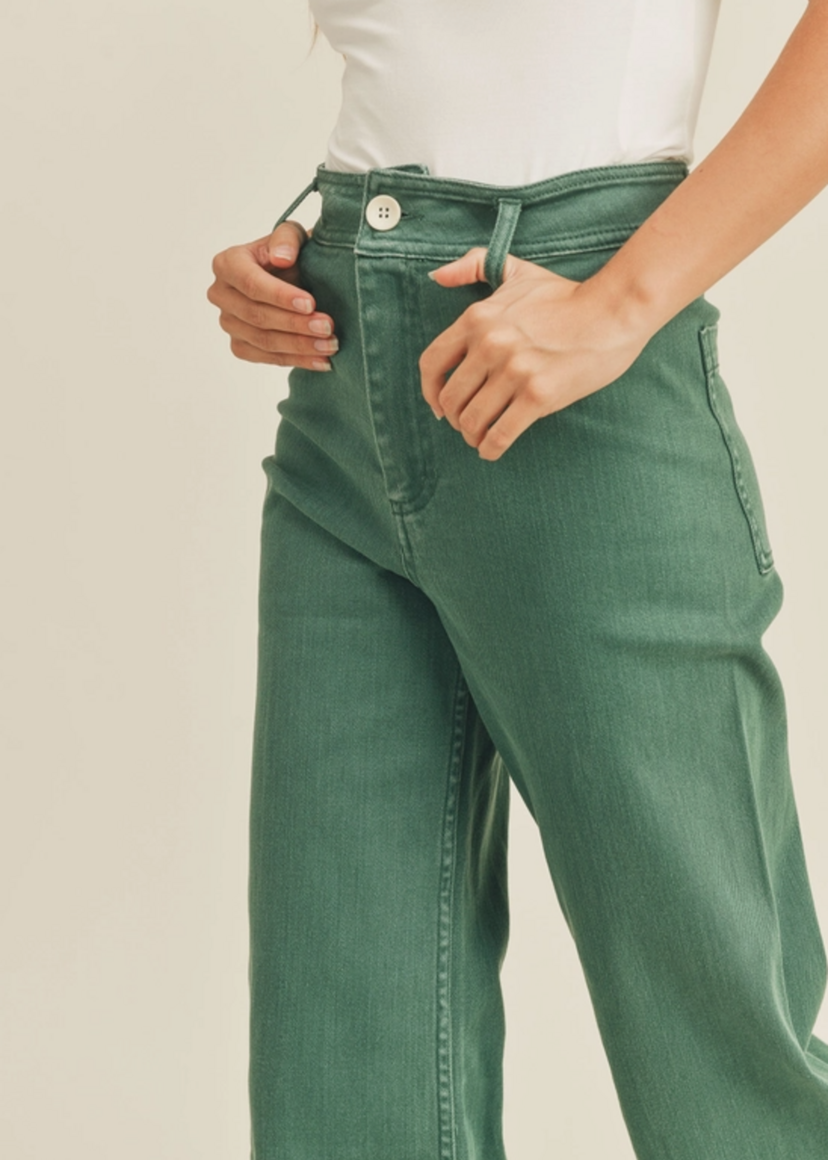 Wide Leg Raw Hem Pants