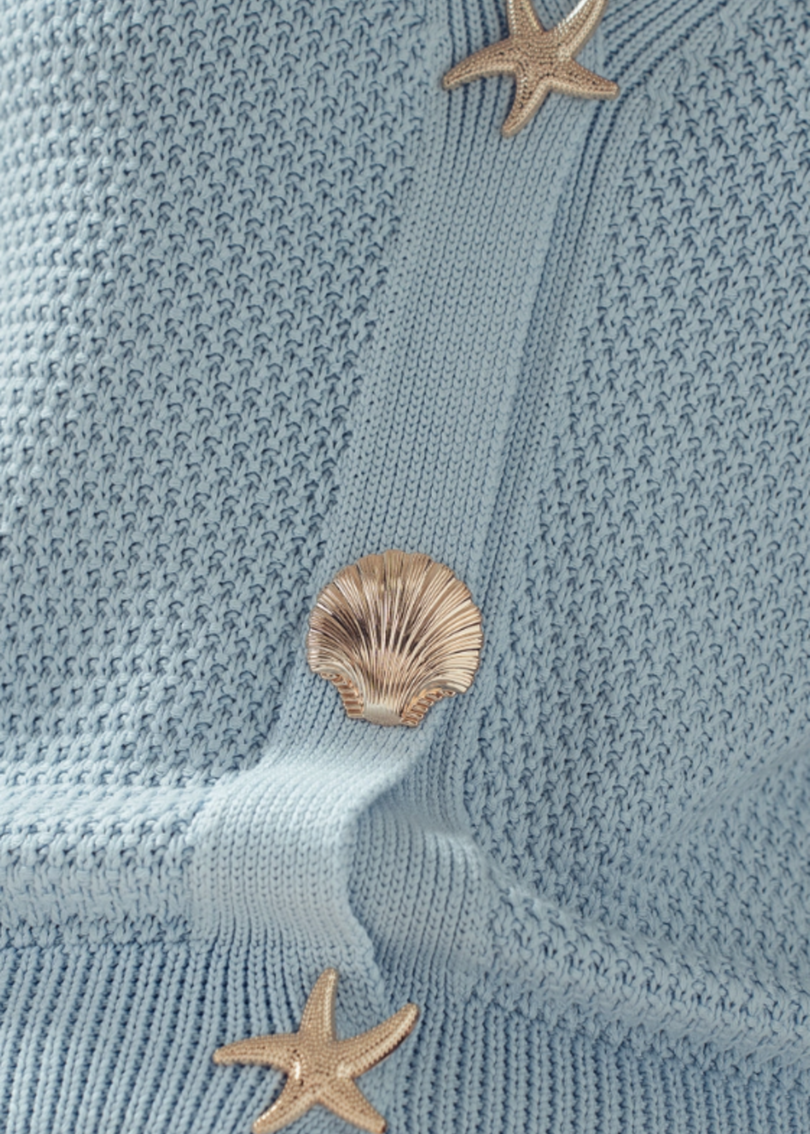 Coastal Seashell Button Knit Cardigan