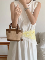 Mini Straw Tote/Crossbody Bag