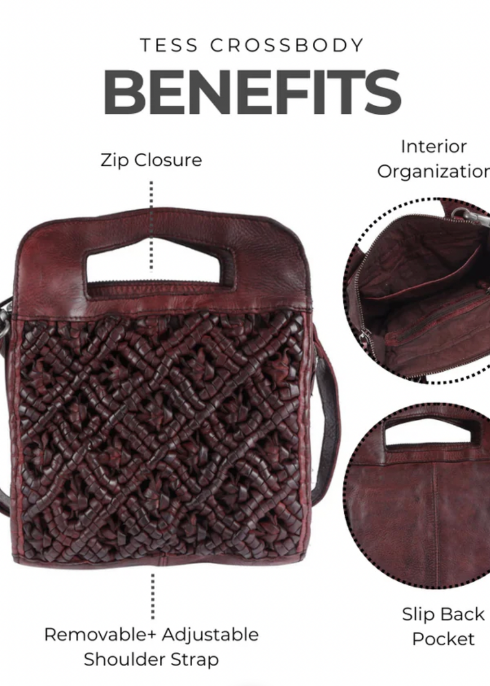 Tess Handcrafted Leather Crossbody Bag Blush