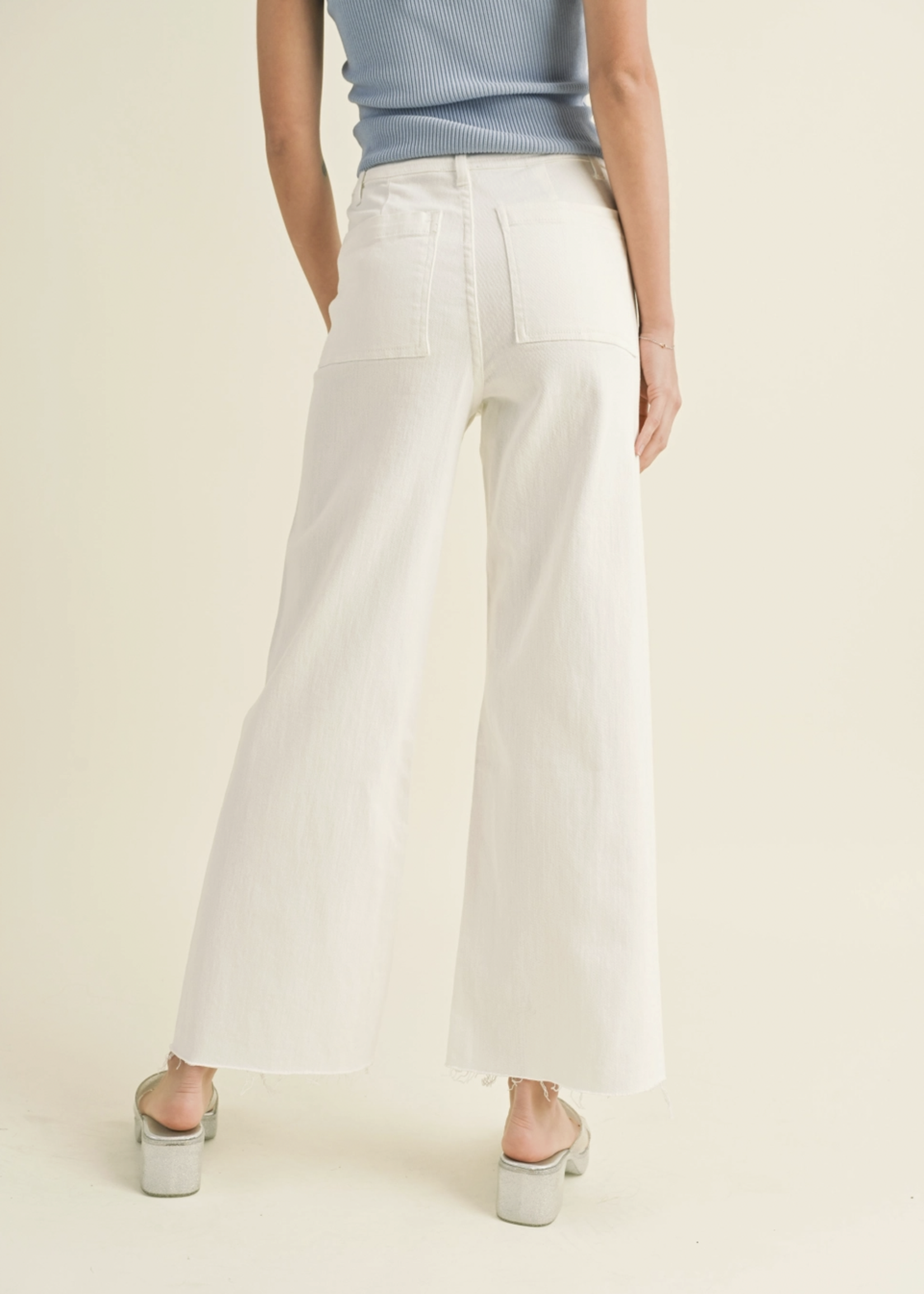 Wide Leg Raw Hem Pants