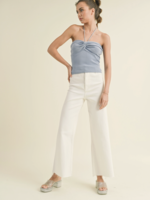Wide Leg Raw Hem Pants