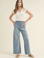 Wide Leg Raw Hem Pants