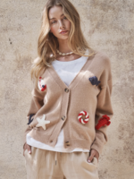 Nautical Motifs, Crochet Patch Cardigan, Relaxed Cropped Fit