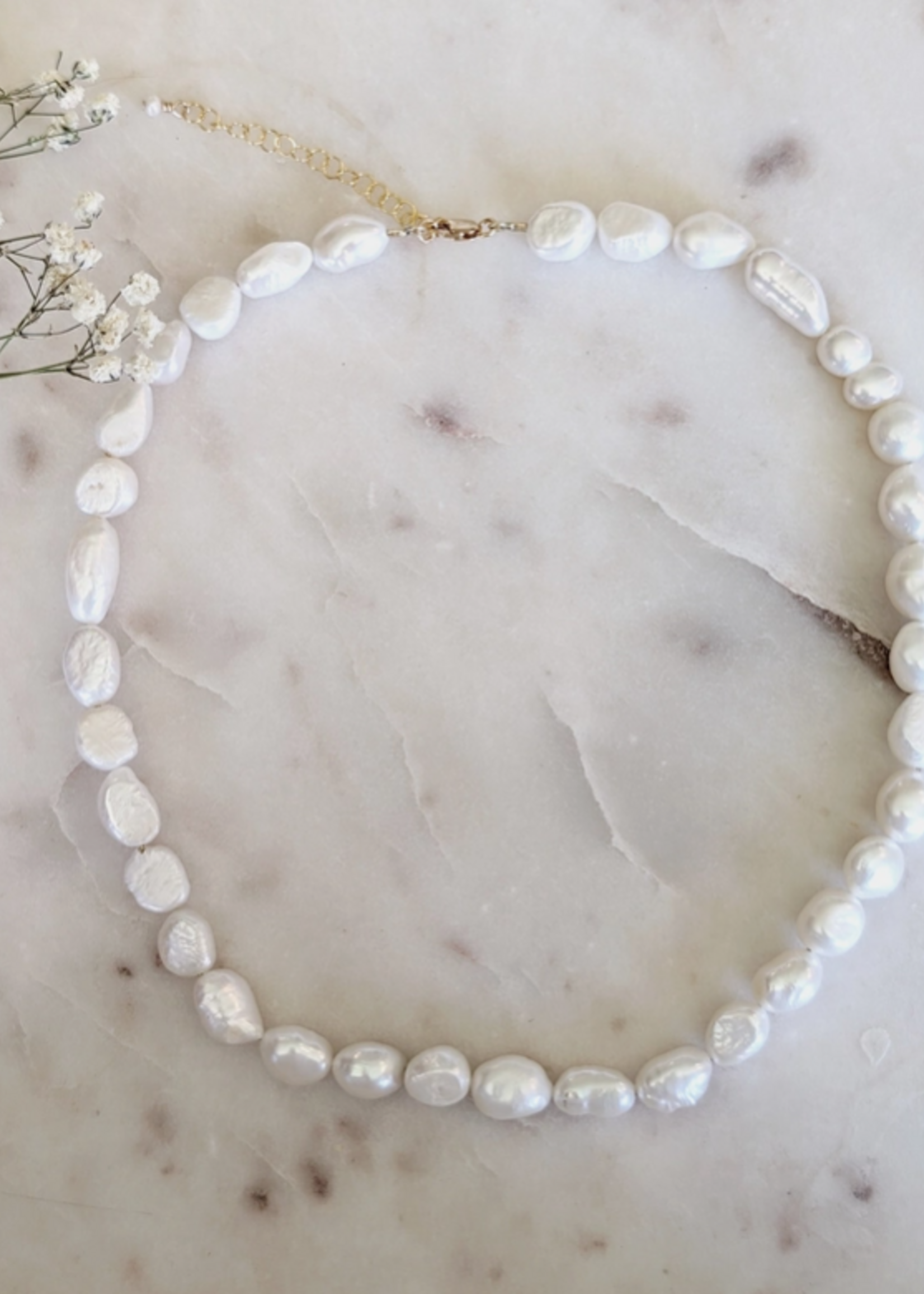 Chunky Necklace with 9-11mm Freshwater Pearls