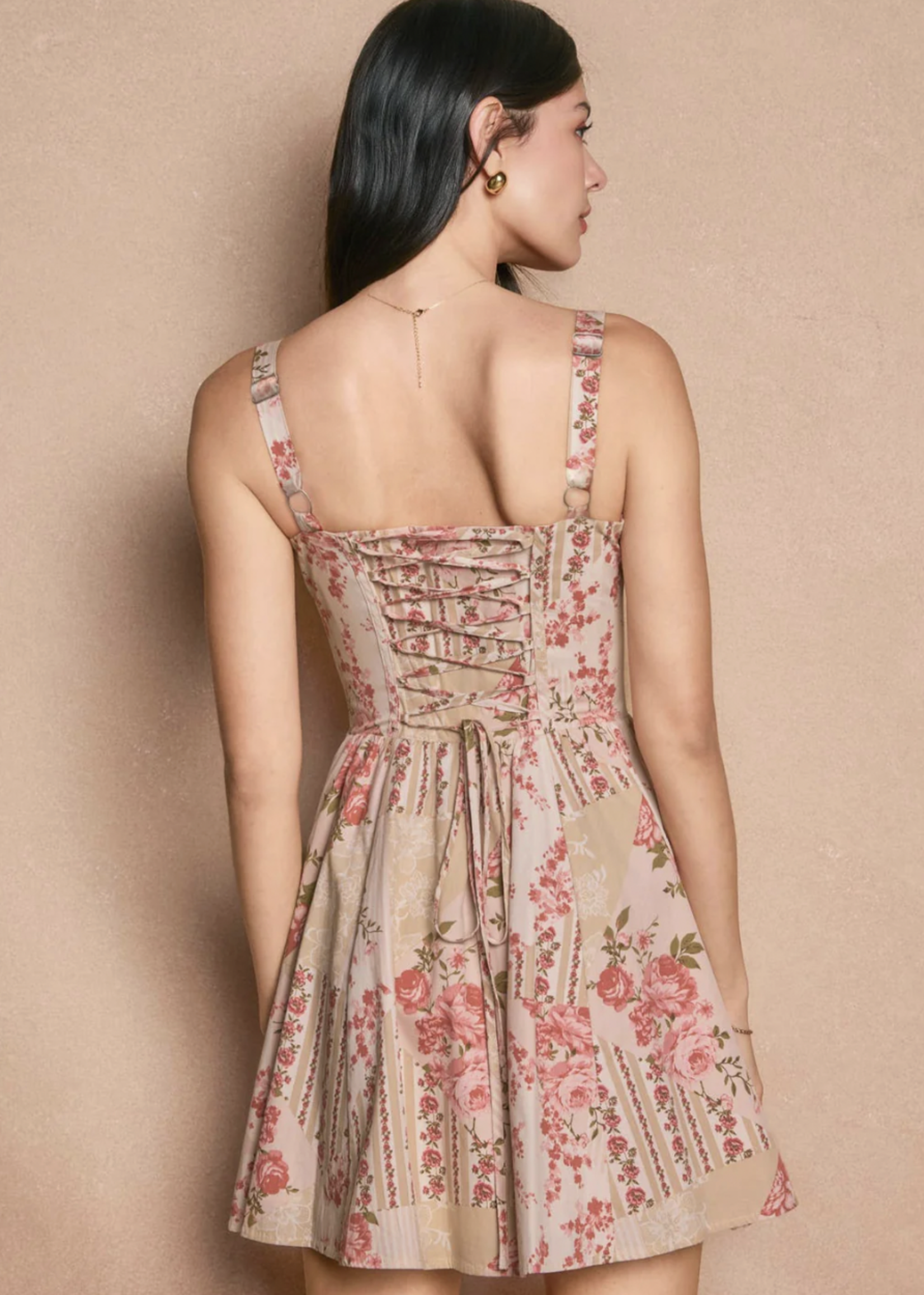 Saltwater Bloom Corset Sweetheart Mini Dress