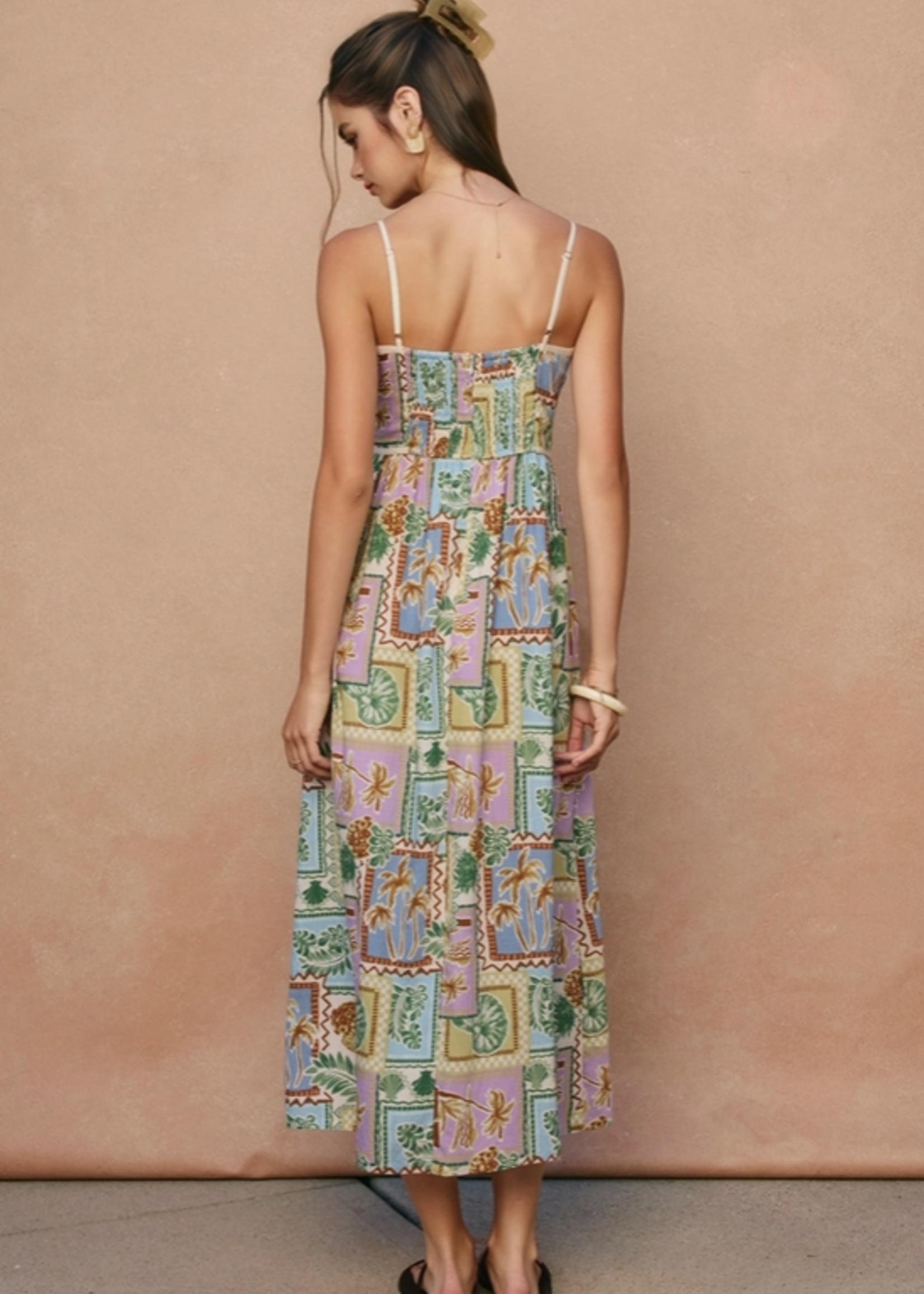 Offshore Sleeveless Contrast Binding Midi Dress