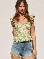Lemon Corset Flutter Top