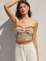 The Bahamas Smocked Sweetheart Crop Top