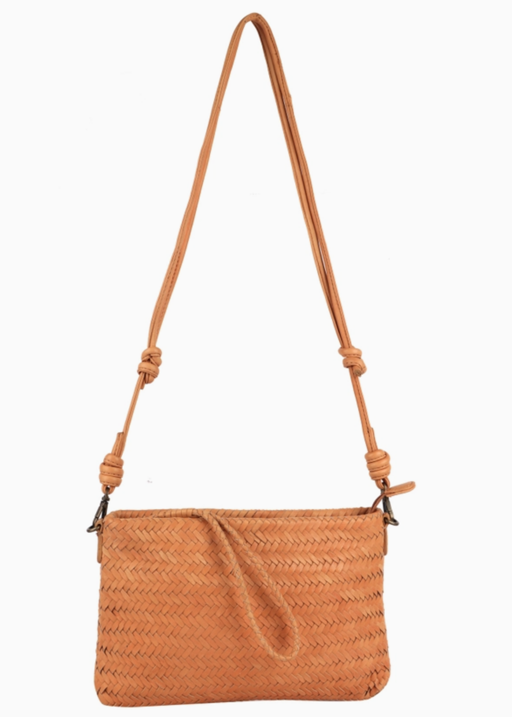 Hudson Handcrafted Leather Crossbody Bags/Wristlet Tan