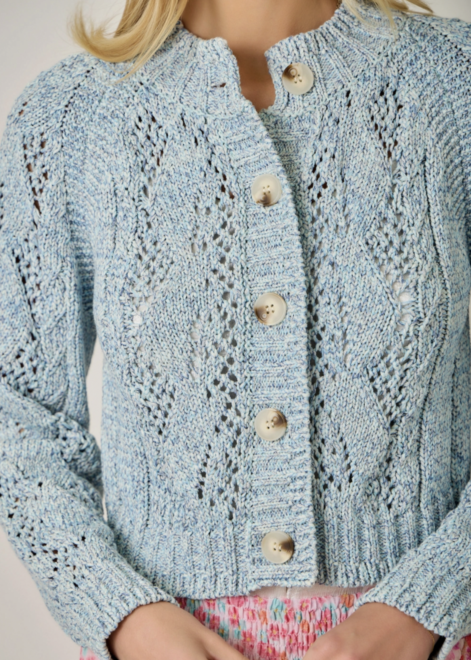 Cable Cardigan Blue Multi