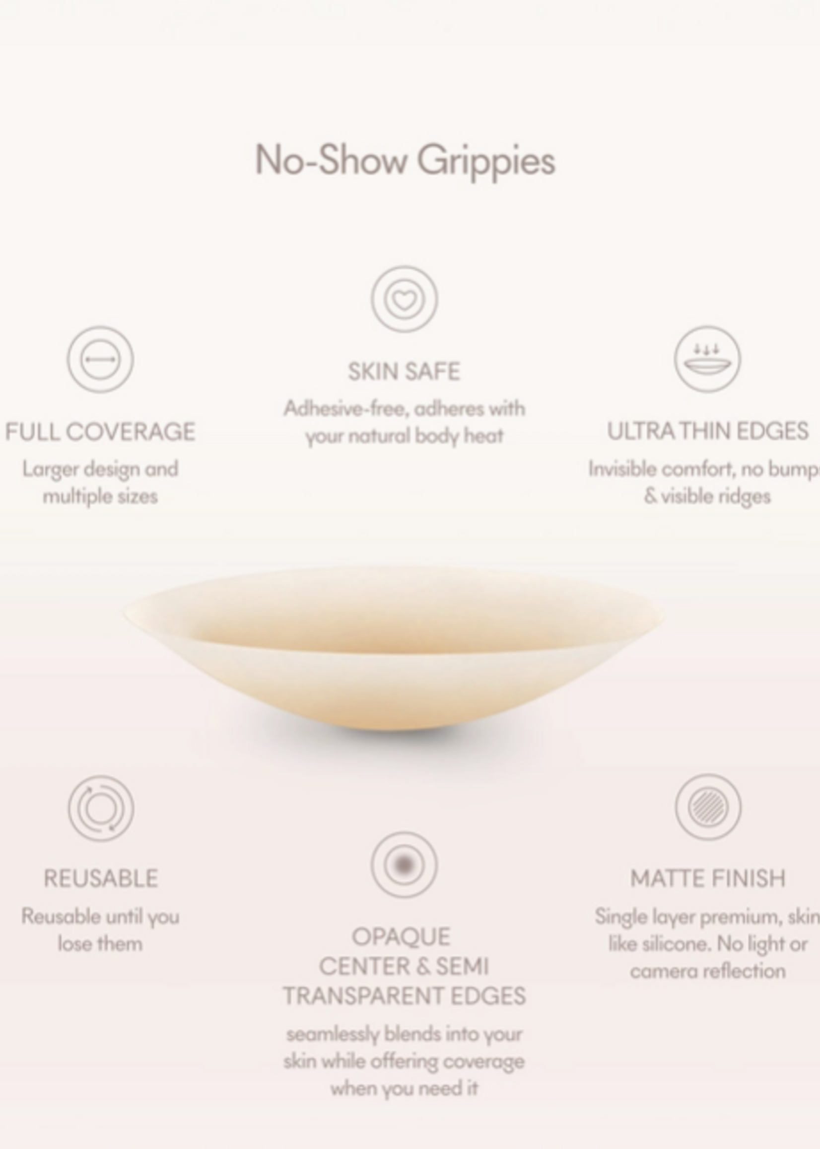 No-Show, Non-Adhesive Reusable Nipple Covers