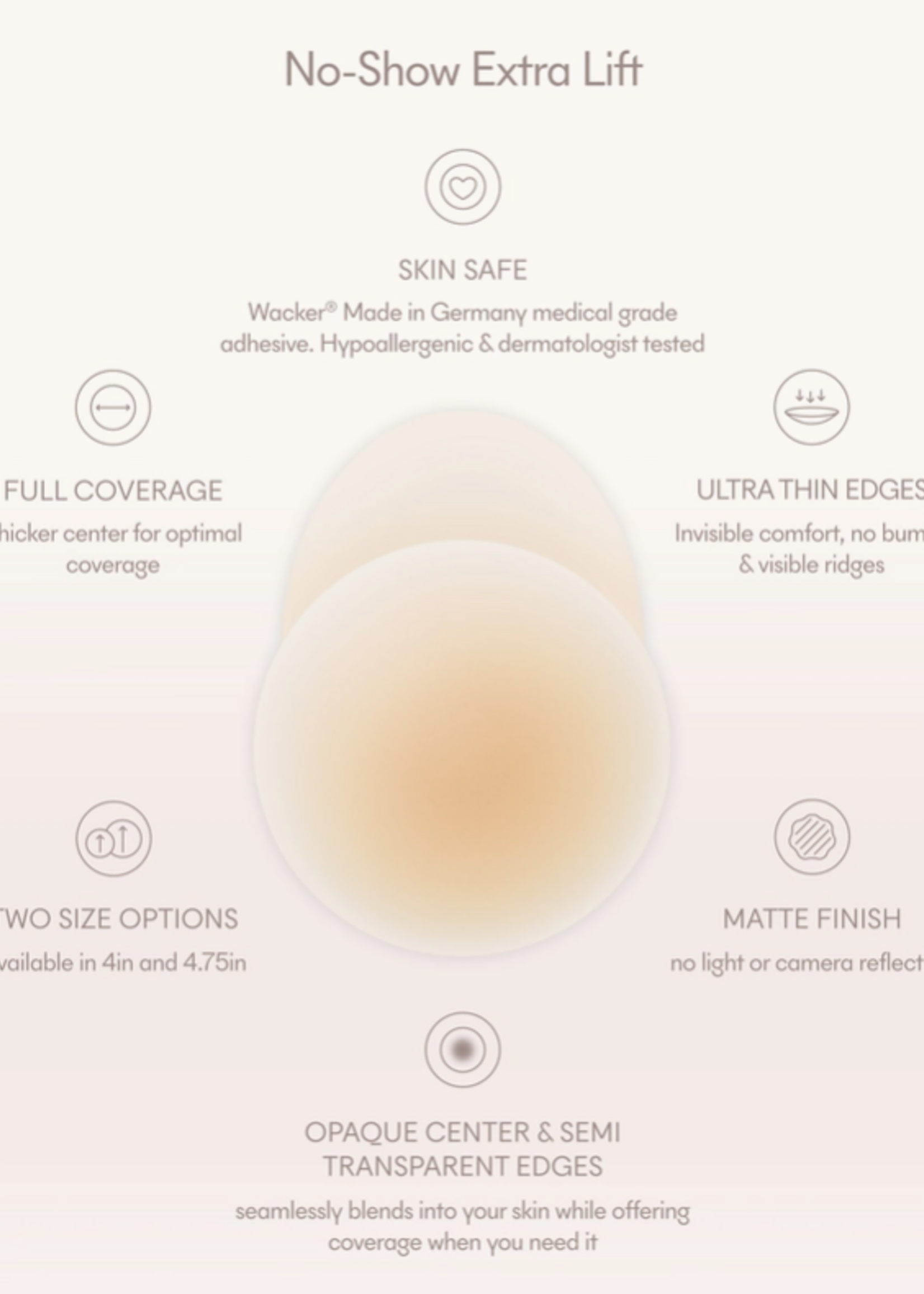 Extra Lift, No-Show, Reusable Nipple Covers