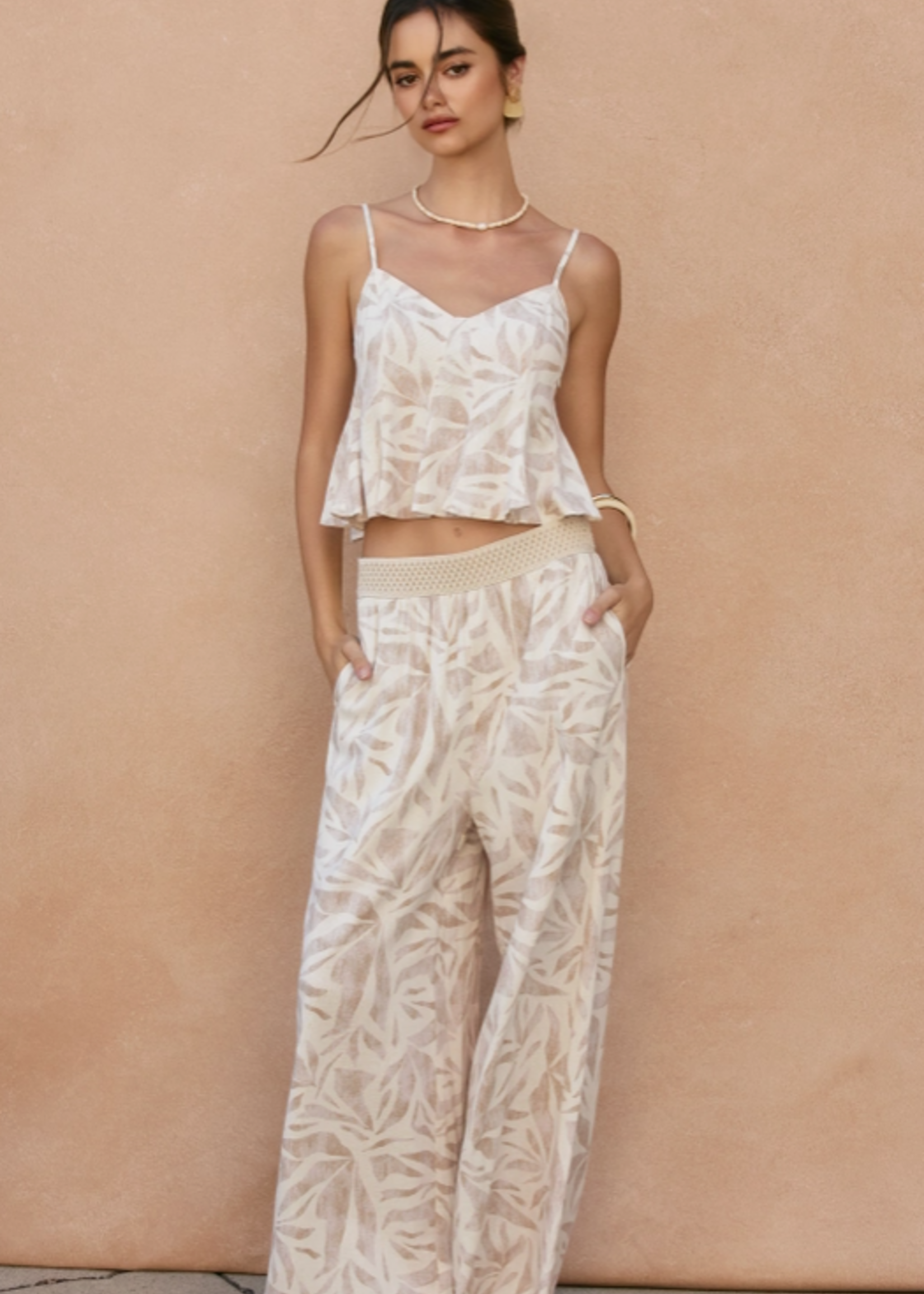 Driftwood Dreams Decorative Knit Waist Pants