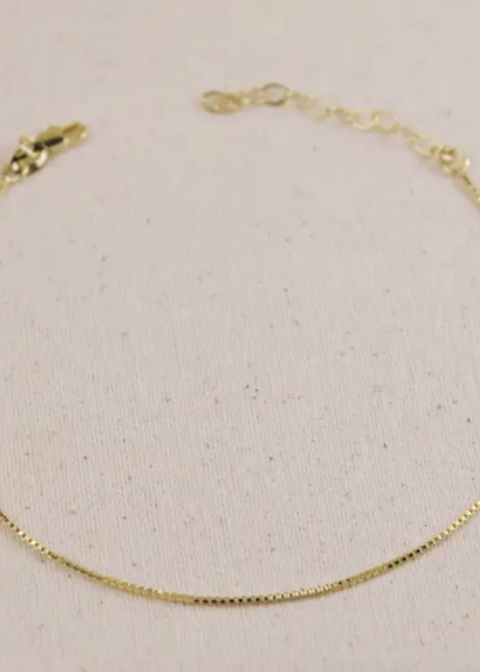 18k Gold Filled 1mm Box Anklet
