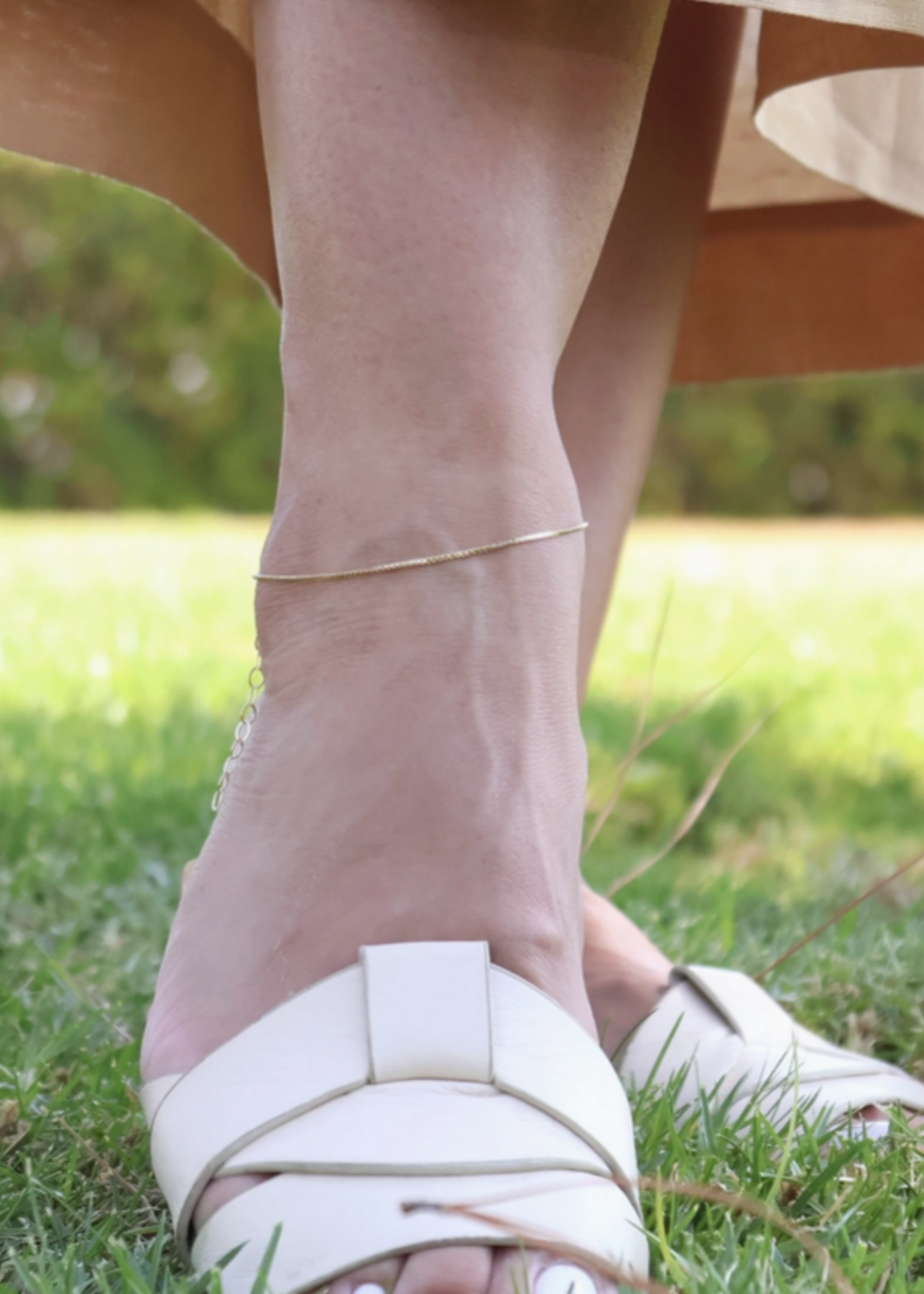 18k Gold Filled 1mm Box Anklet