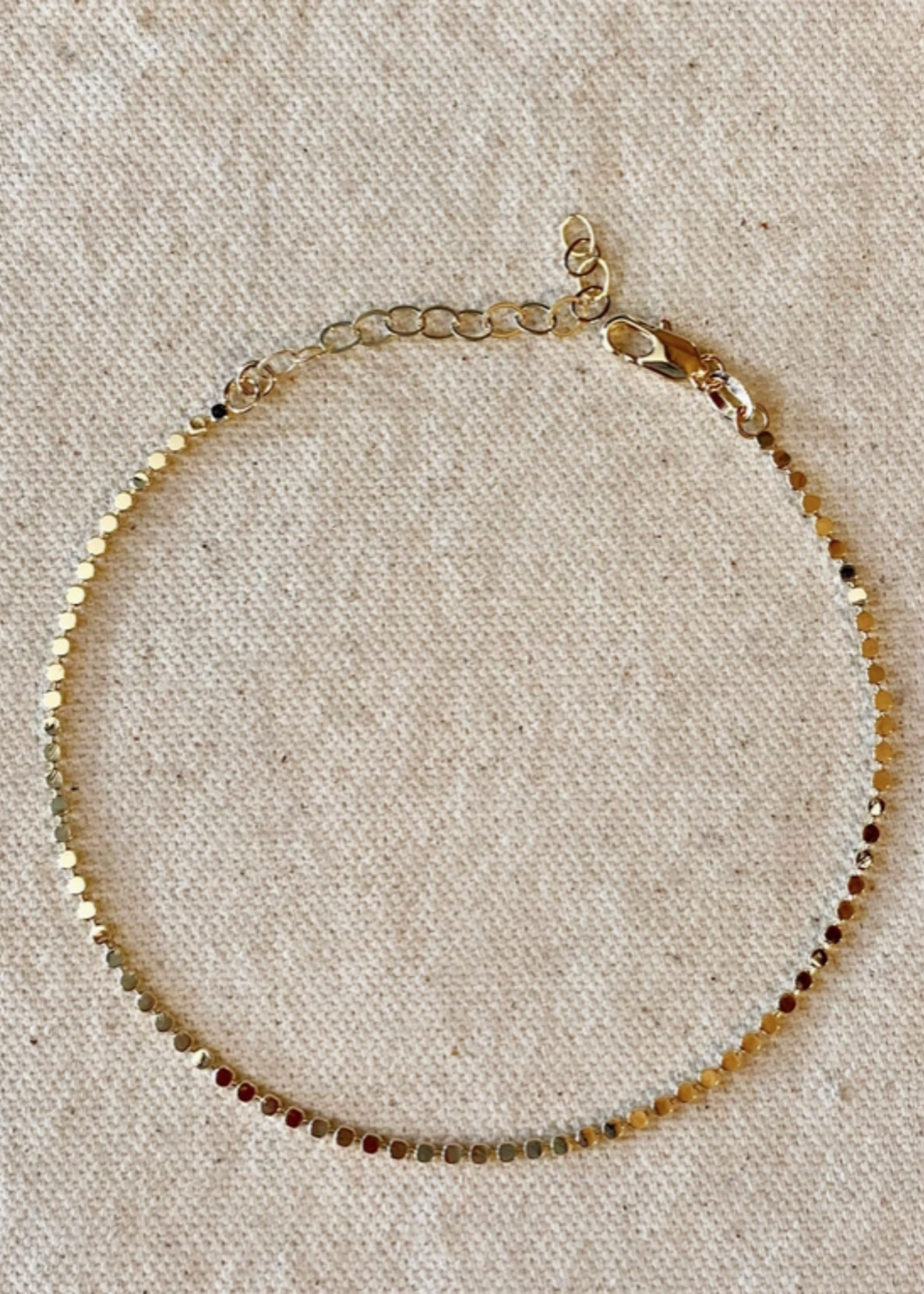 18k Gold Filled 2.0mm Dot Chain Anklet