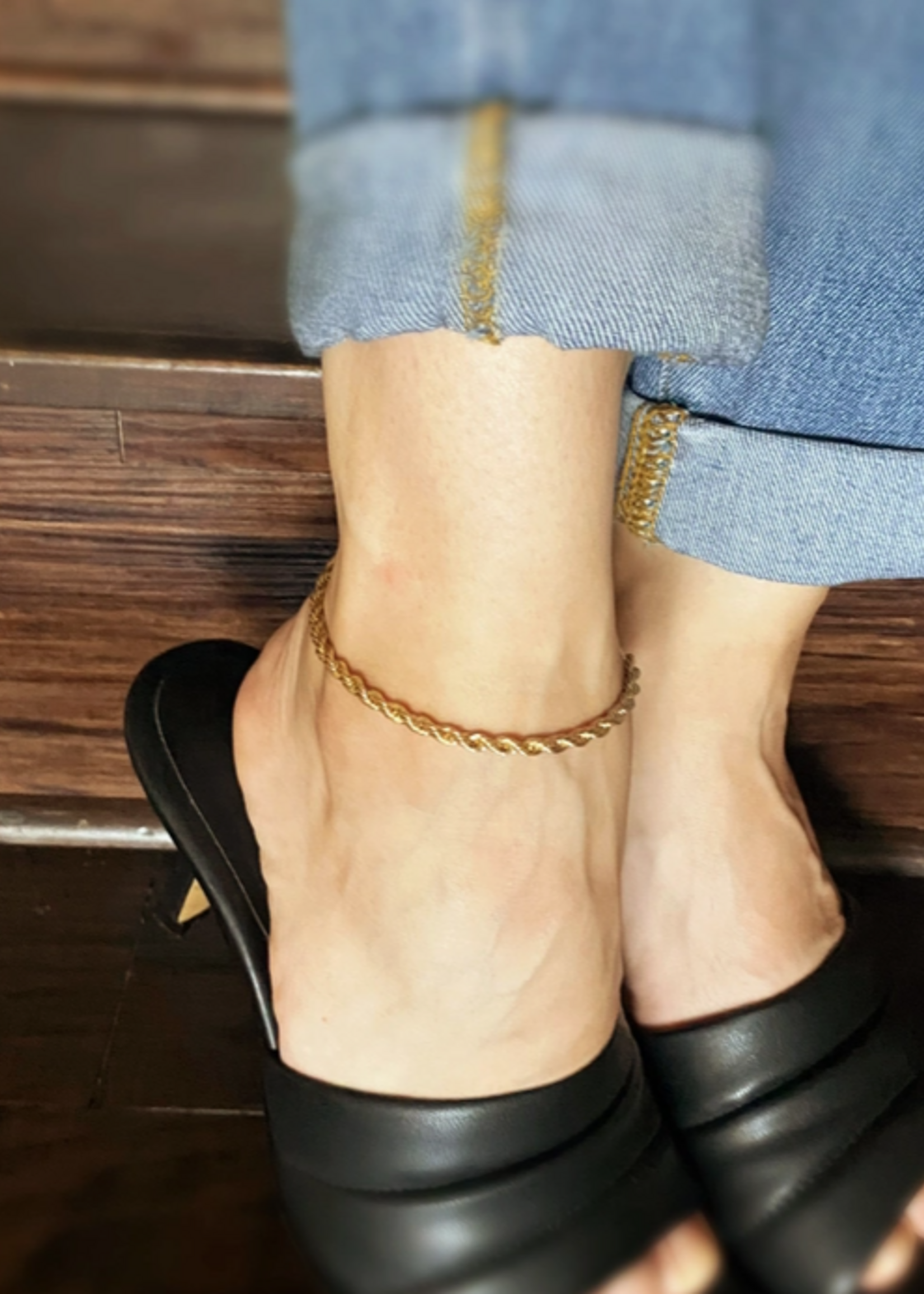 18k Gold Filled 4.0mm Rope Anklet