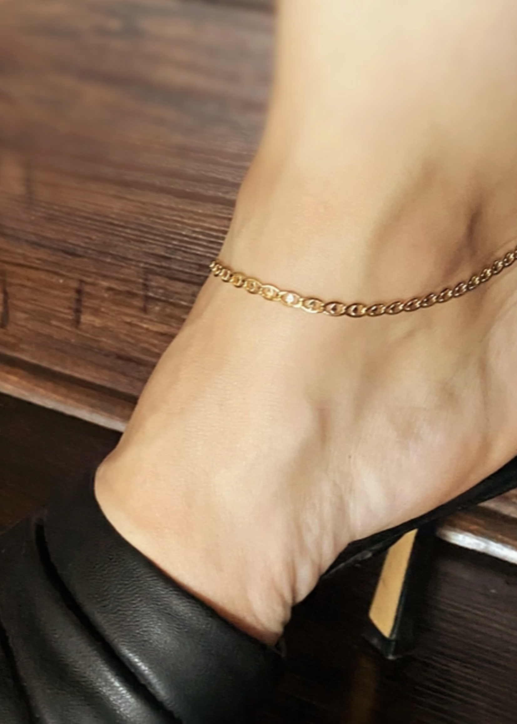 18k Gold Filled Detailed Mariner Anklet