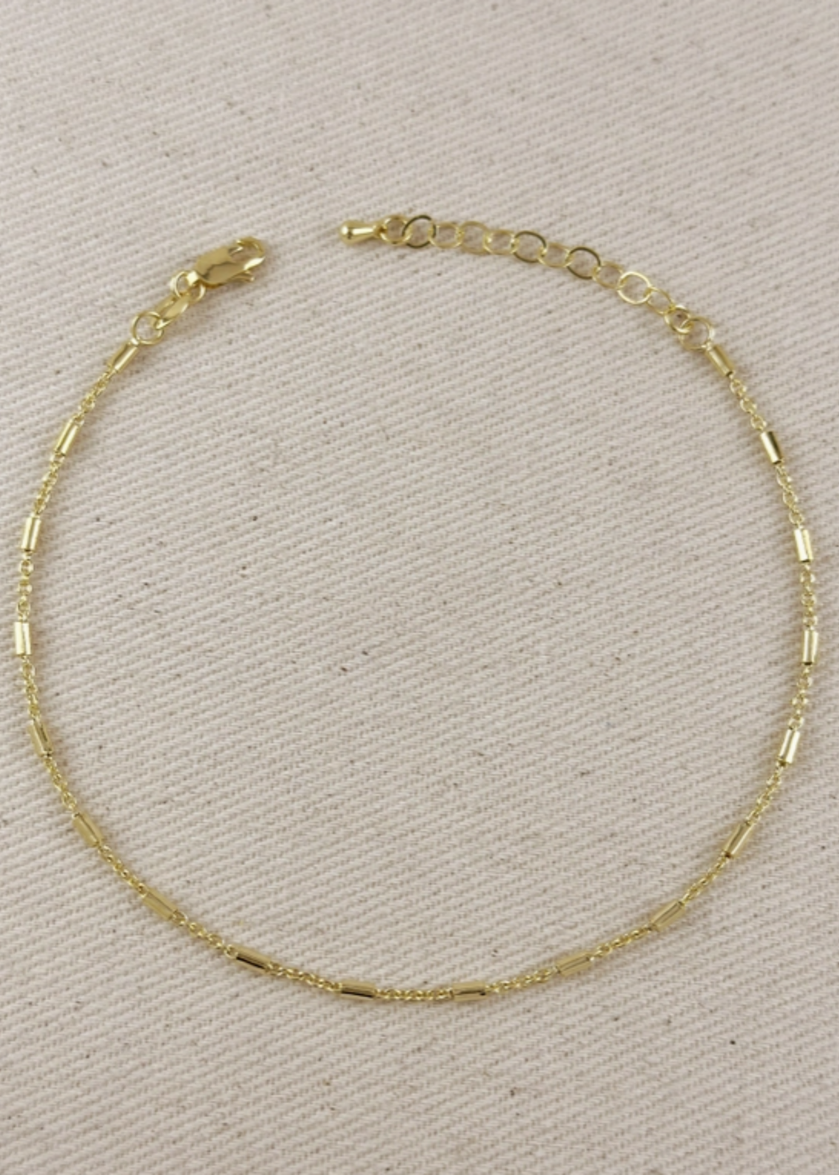 18k Gold Filled Mini Tube Chain Anklet