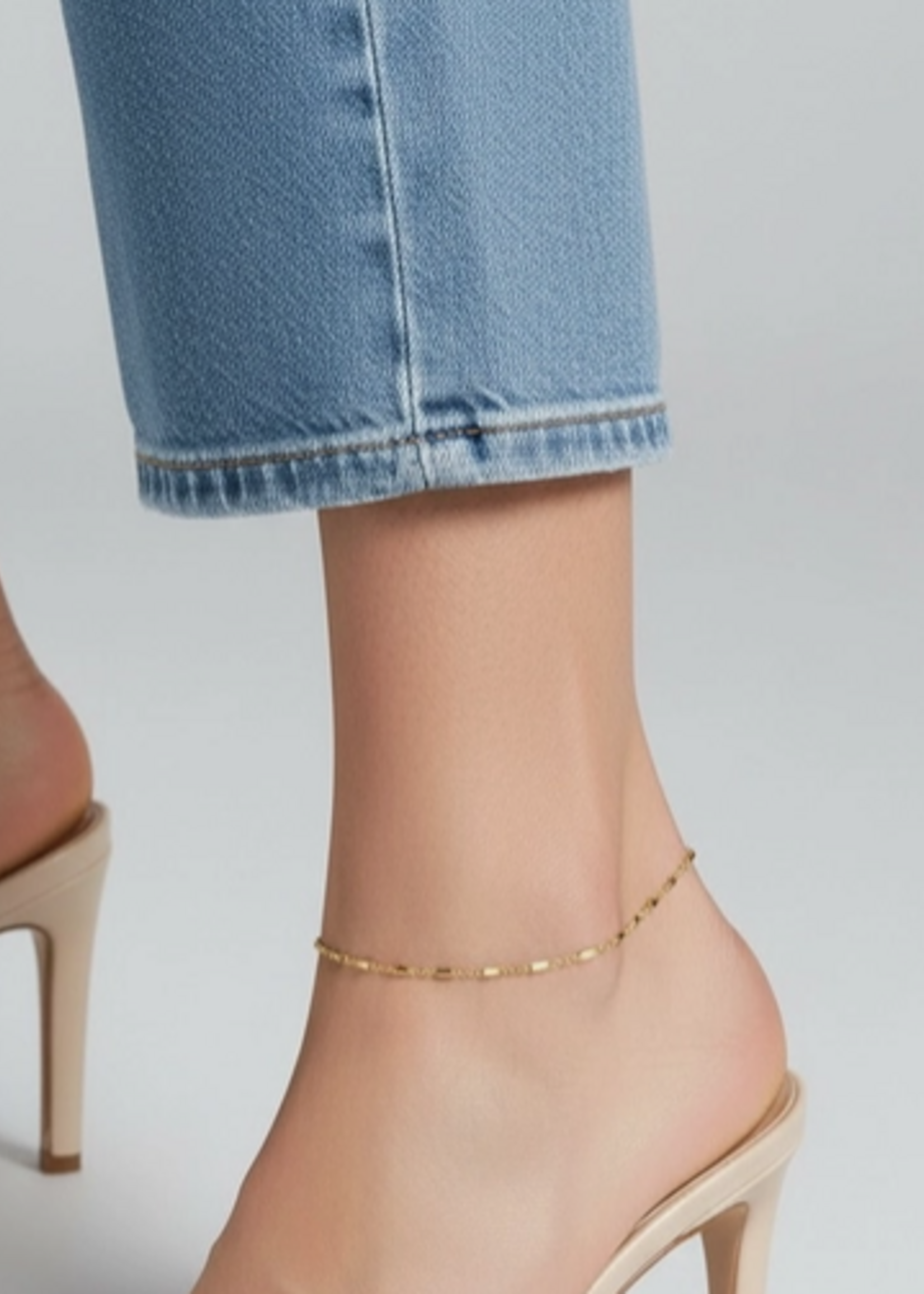 18k Gold Filled Mini Tube Chain Anklet