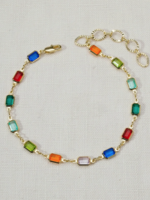 18k Gold Filled Multicolor Anklet