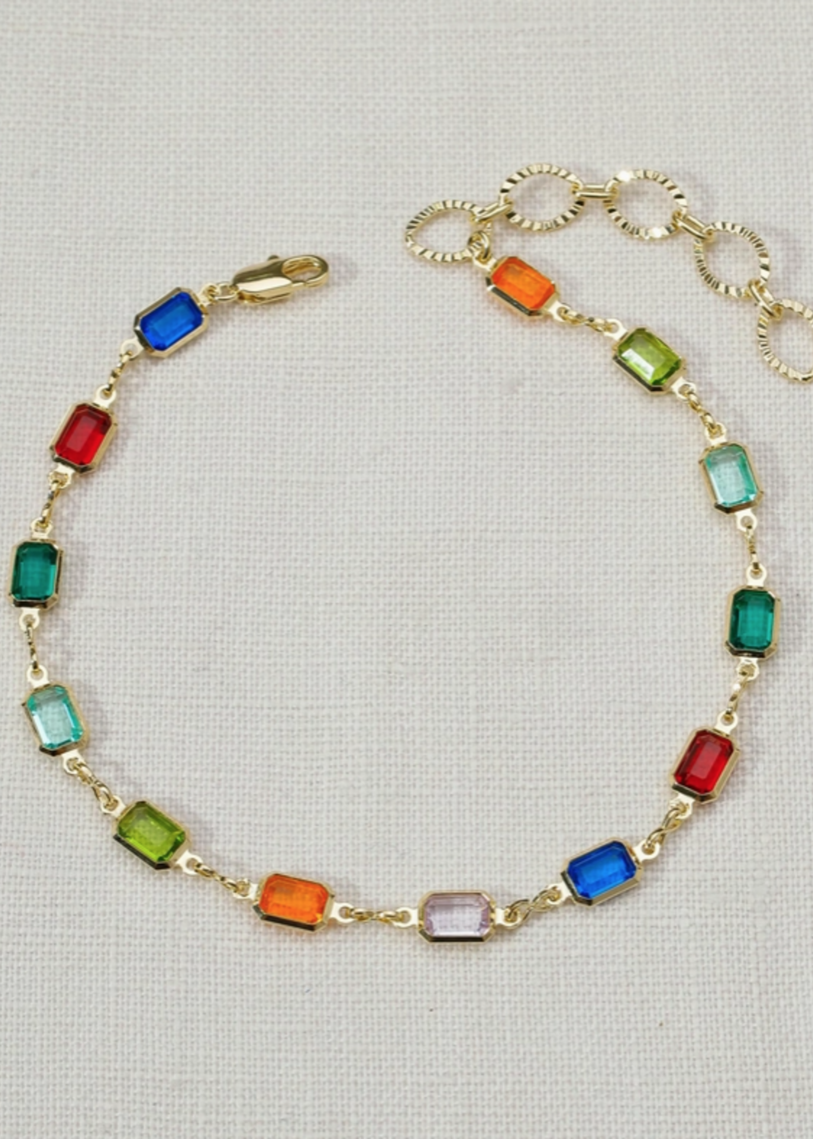 18k Gold Filled Multicolor Anklet