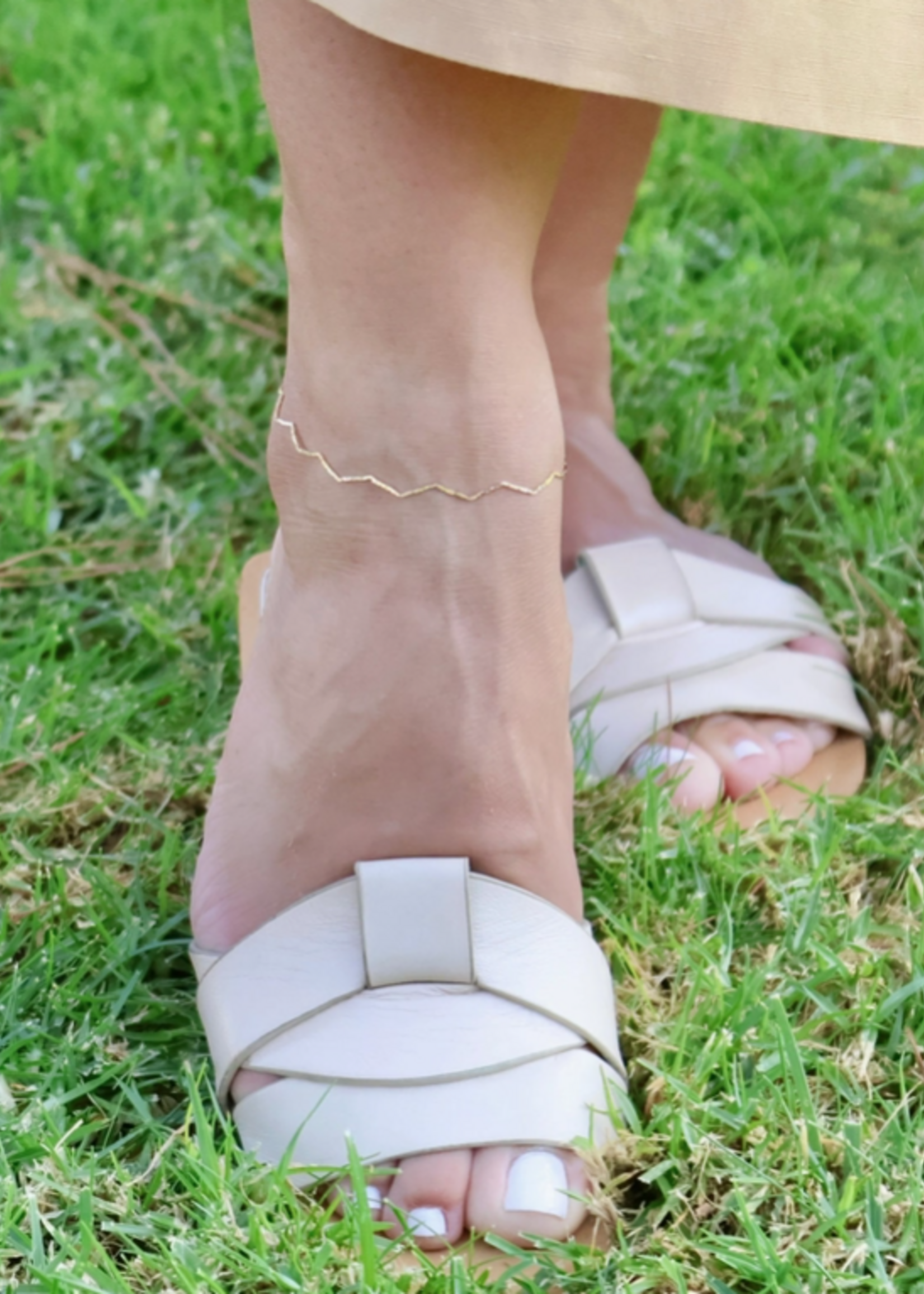 18k Gold Filled Zig Zag Anklet