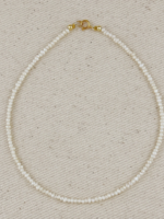 9k Gold Micro Fresh Water Pearls Anklet 9.5in