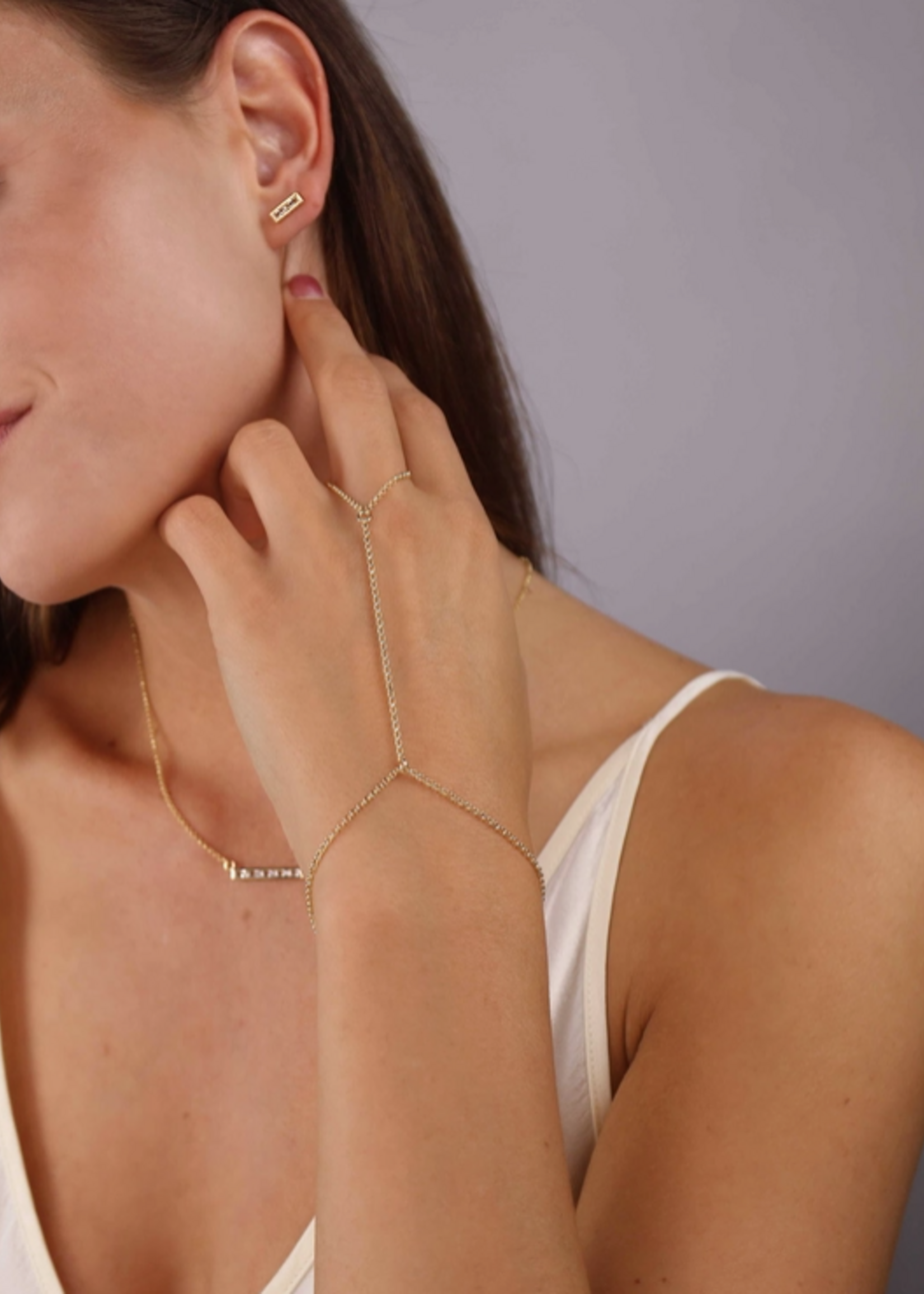 18k Gold Filled Plain Hand Chain