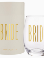 Gold Foil Stemless Wine Glass