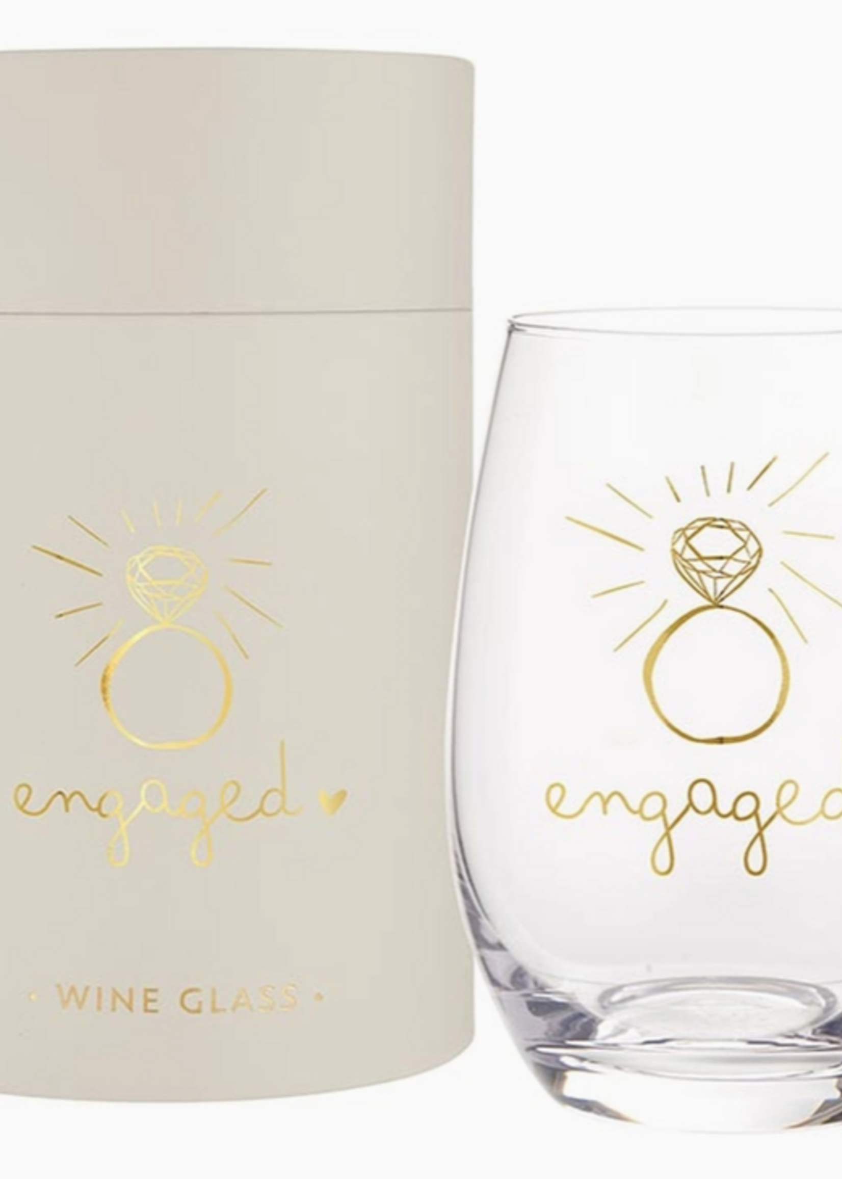 Gold Foil Stemless Wine Glass