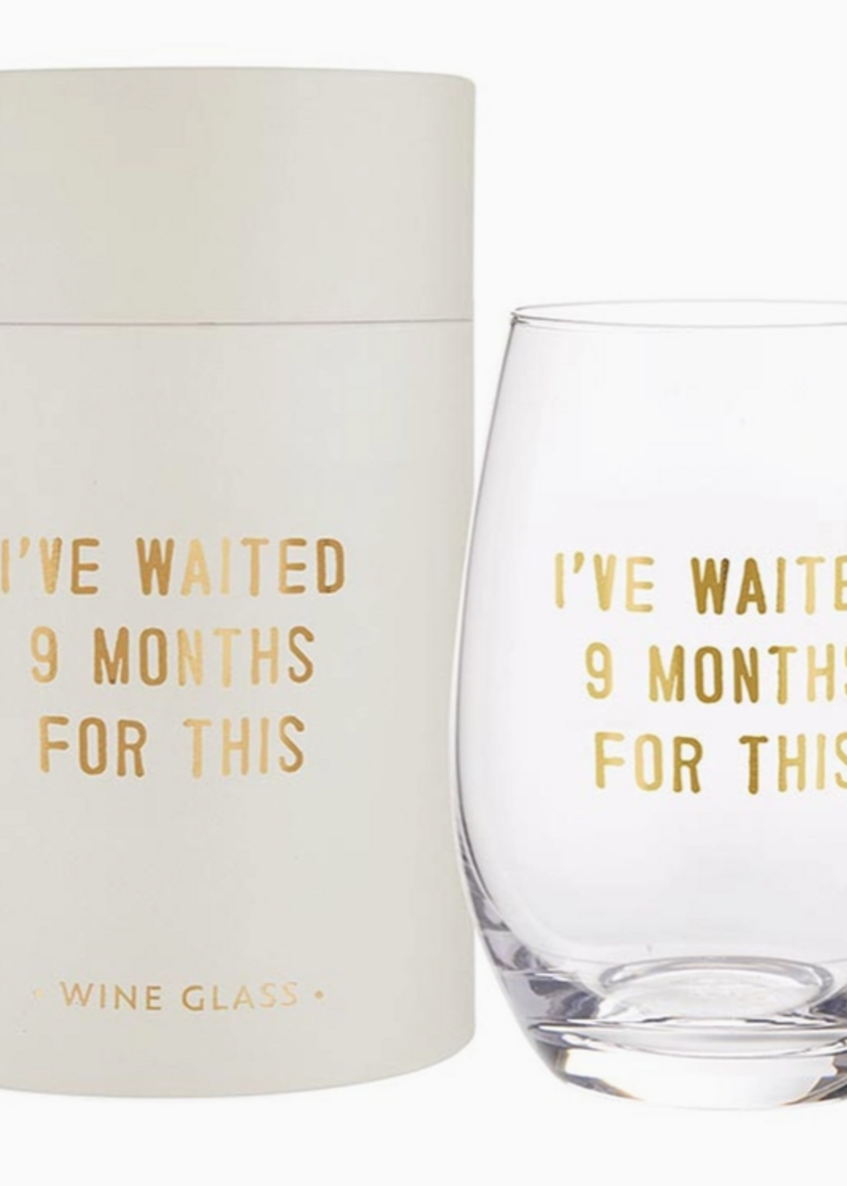 Gold Foil Stemless Wine Glass