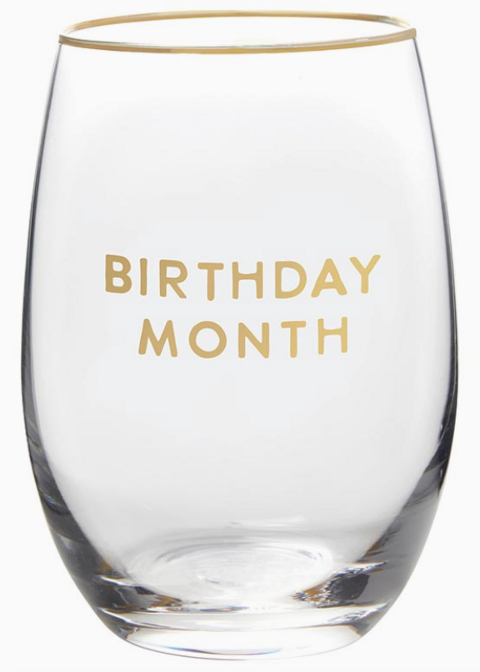 Gold Foil Stemless Wine Glass