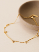 Solitaire Champagne Drop Anklet 18k Gold Plated